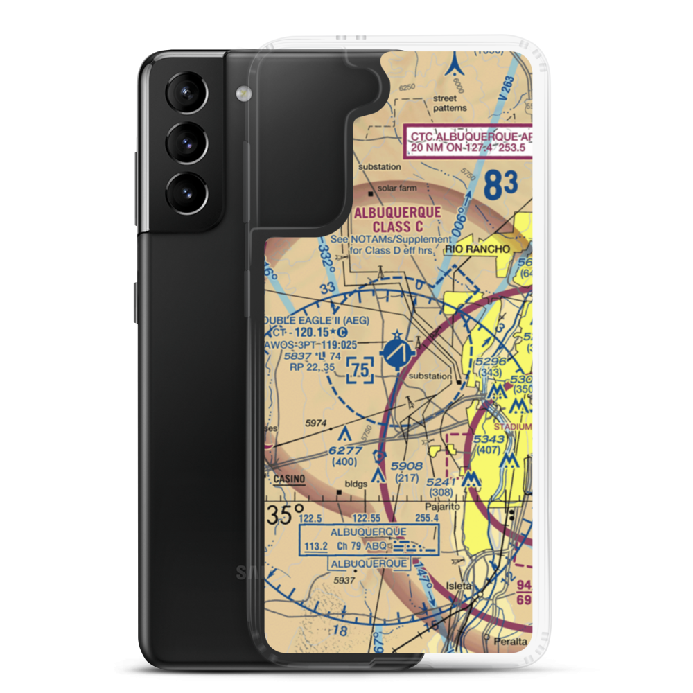 Double Eagle II Airport (AEG) VFR Sectional Samsung Case Samsung Galaxy S21 Plus model shown