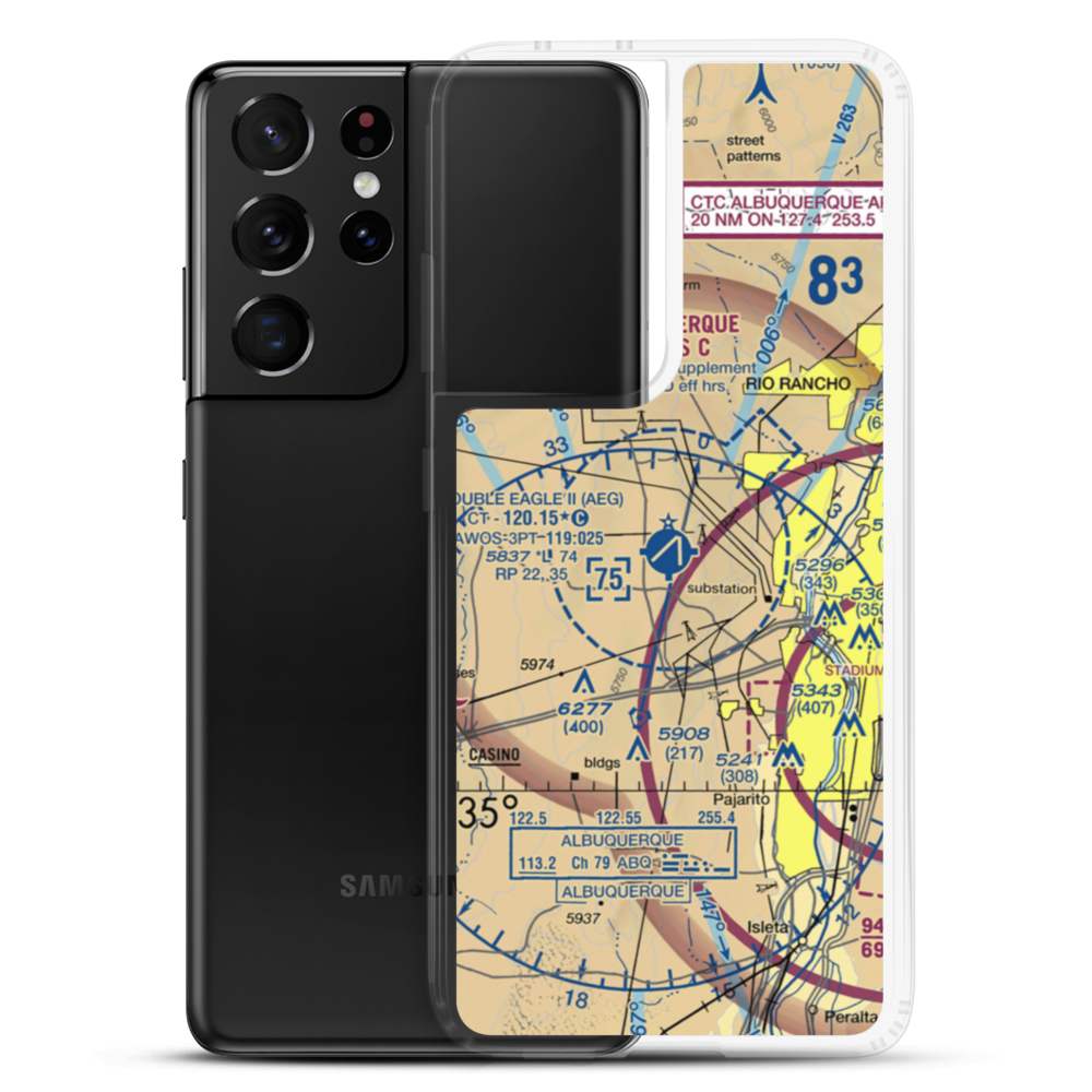 Double Eagle II Airport (AEG) VFR Sectional Samsung Case Samsung Galaxy S21 Ultra model shown