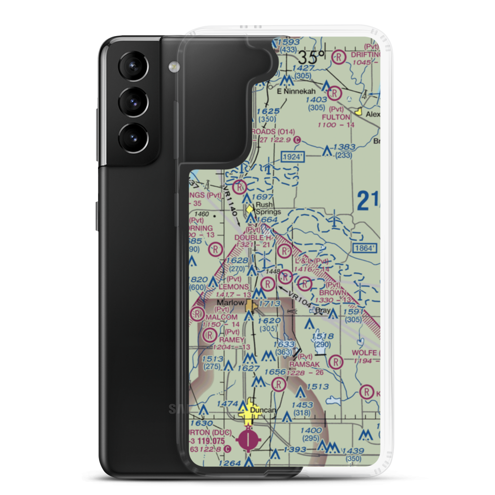 Double H Ranch Airport (OK40) VFR Sectional Samsung Case Samsung Galaxy S21 Plus model shown