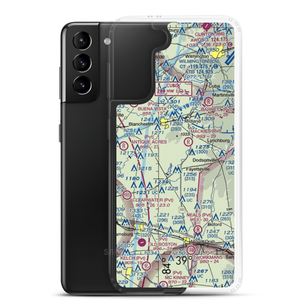 Double J Airport (1OA5) VFR Sectional Samsung Case Samsung Galaxy S21 Plus model shown