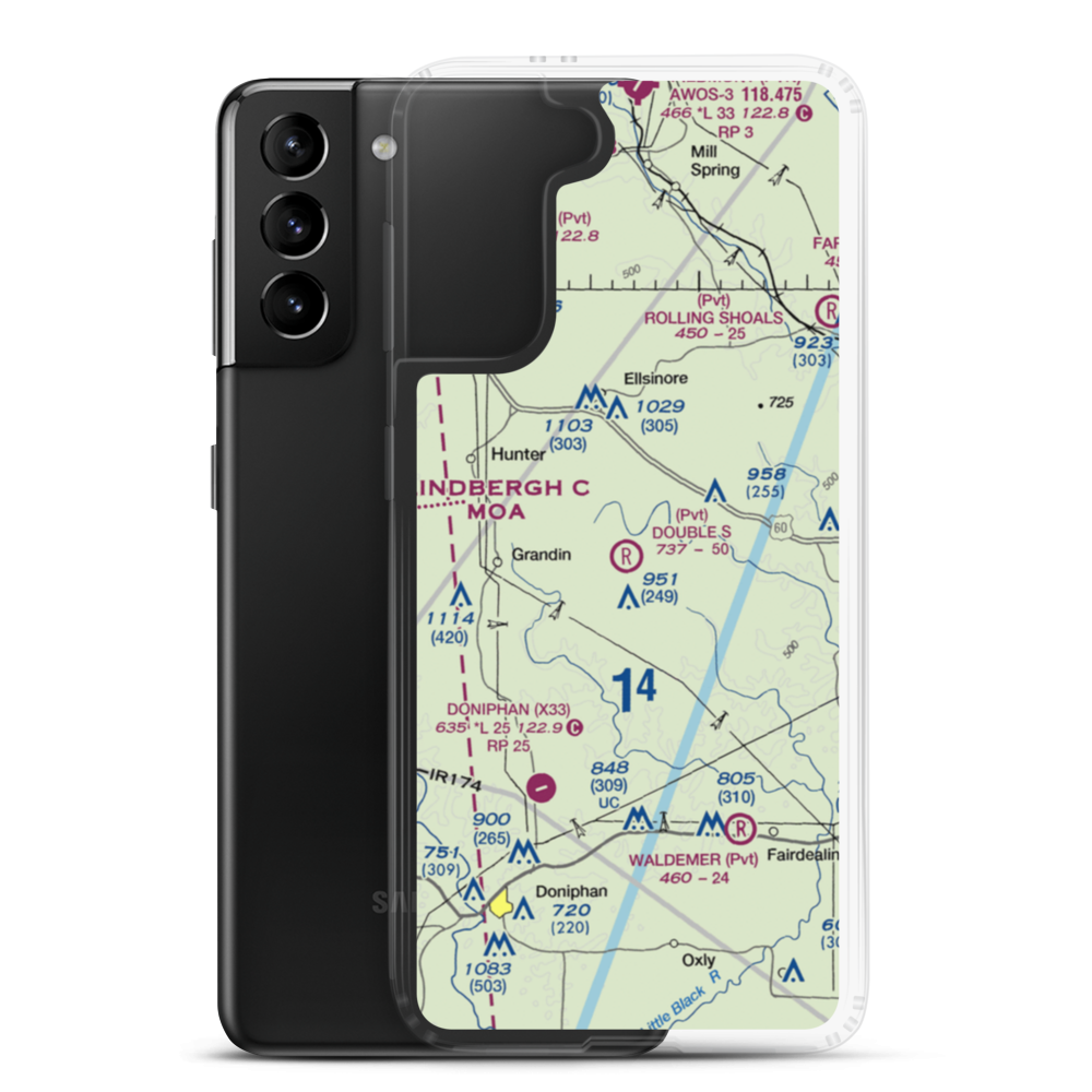Double S Ranch Airport (1MO6) VFR Sectional Samsung Case Samsung Galaxy S21 Plus model shown