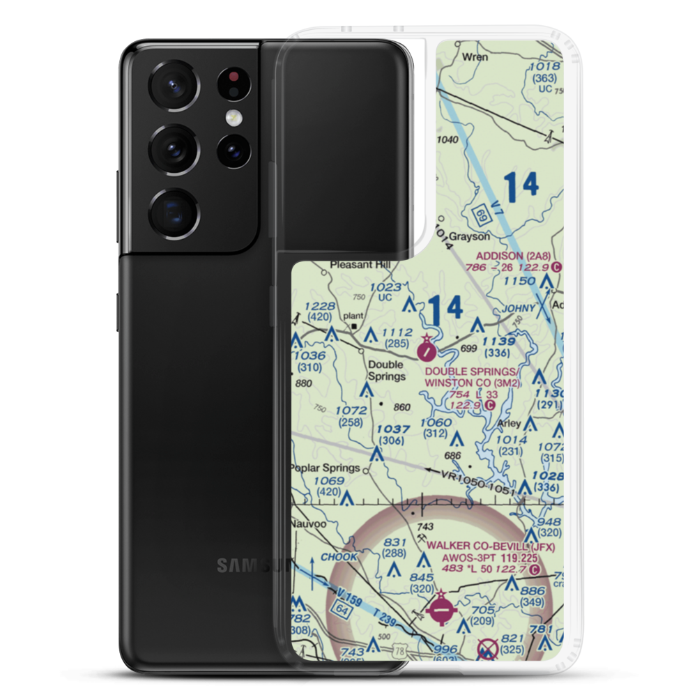 Double Springs/Winston County Airport (3M2) VFR Sectional Samsung Case Samsung Galaxy S21 Ultra model shown