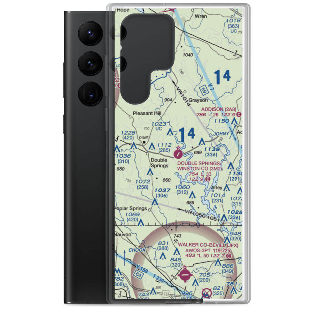 Double Springs/Winston County Airport (3M2) VFR Sectional Samsung Case Samsung Galaxy S22 Ultra model shown