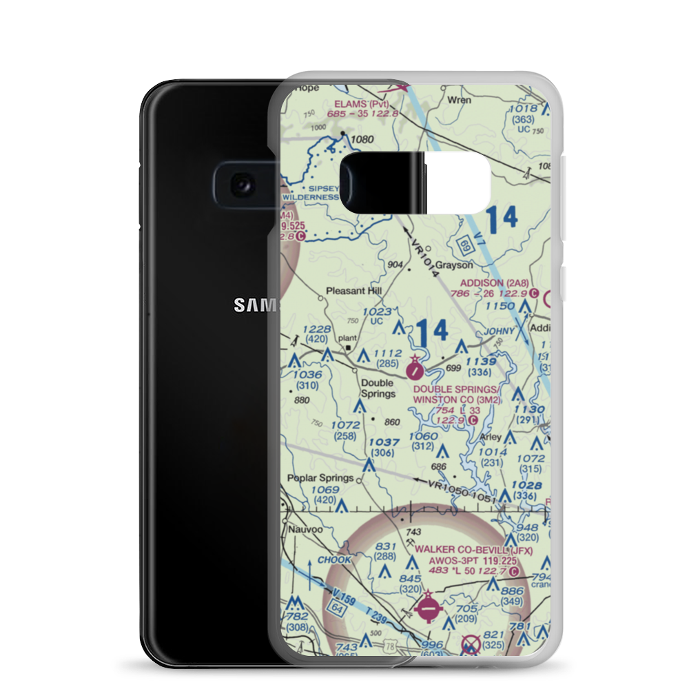 Double Springs/Winston County Airport (3M2) VFR Sectional Samsung Case Samsung Galaxy S10e model shown