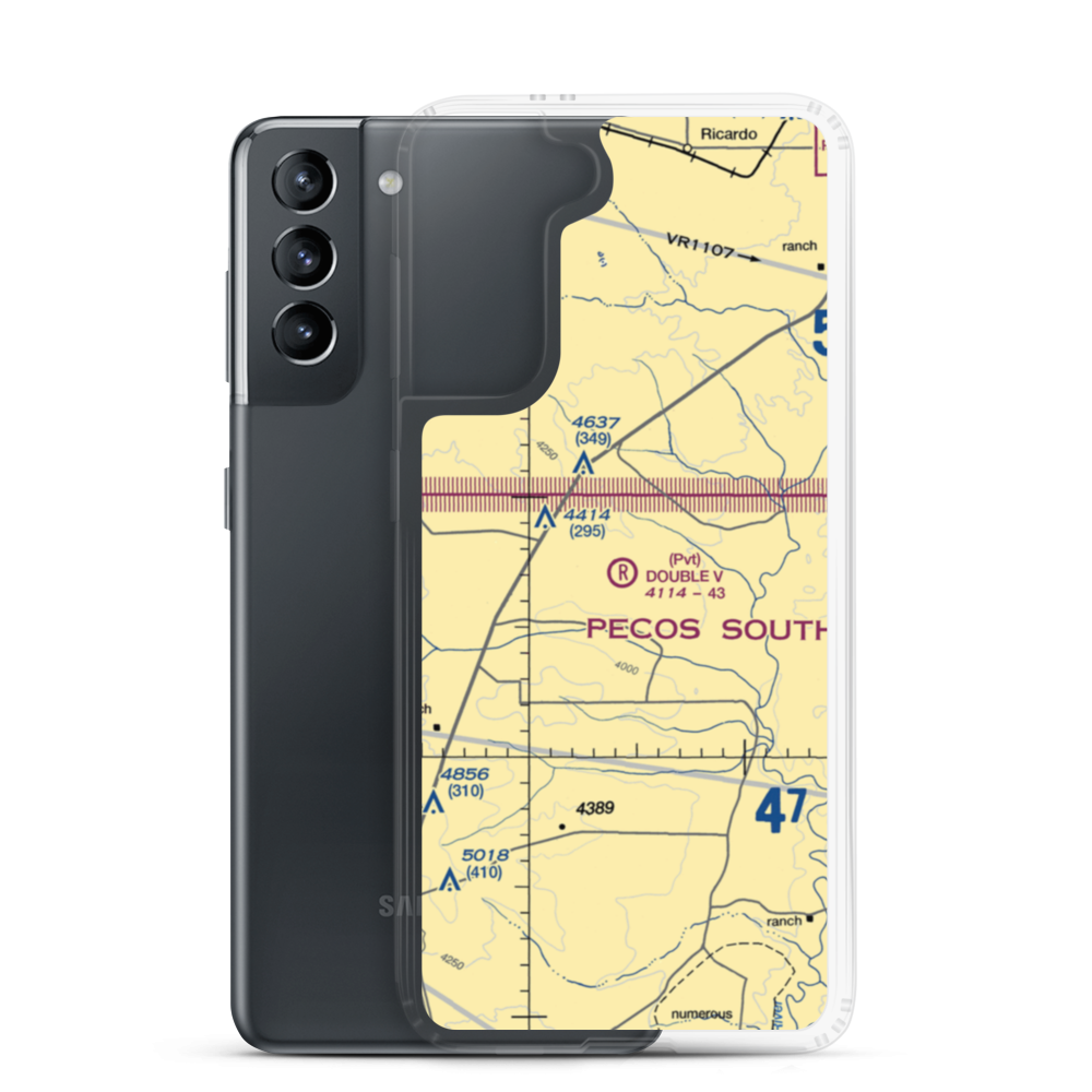 Double V Ranch Airport (NM38) VFR Sectional Samsung Case Samsung Galaxy S21 model shown