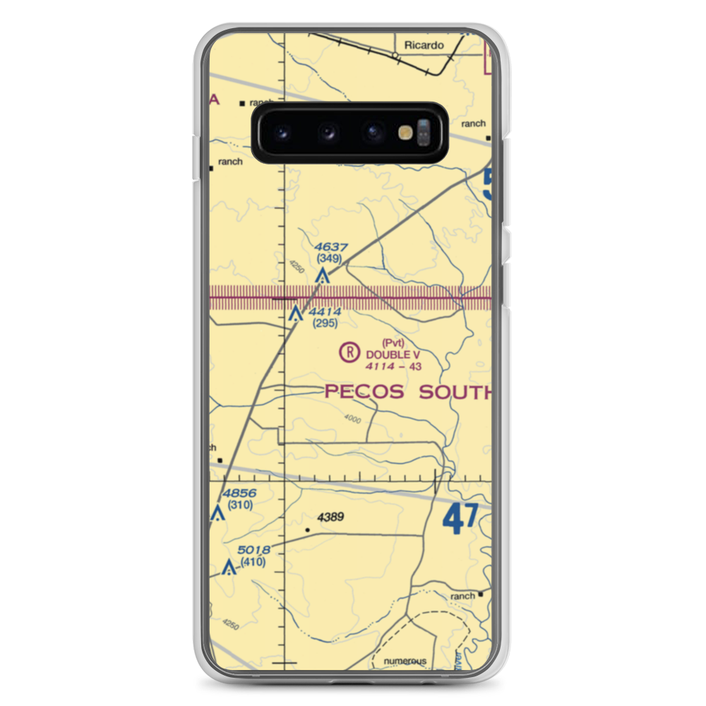 Double V Ranch Airport (NM38) VFR Sectional Samsung Case Samsung Galaxy S10+ model shown