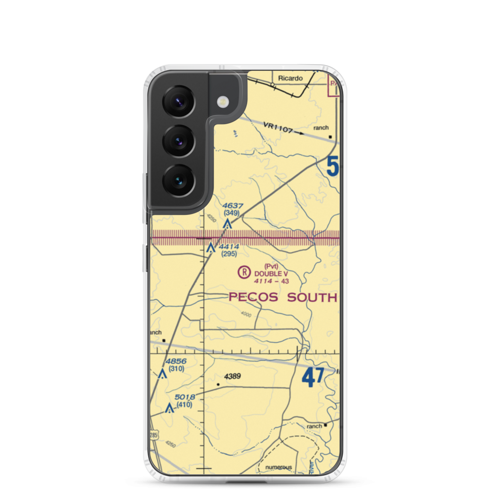Double V Ranch Airport (NM38) VFR Sectional Samsung Case Samsung Galaxy S22 model shown