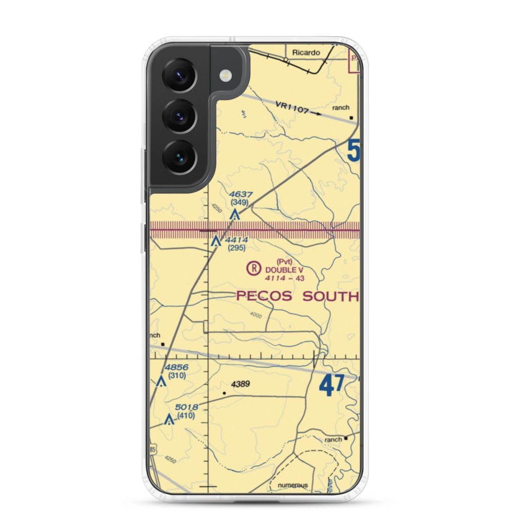 Double V Ranch Airport (NM38) VFR Sectional Samsung Case Samsung Galaxy S22 Plus model shown