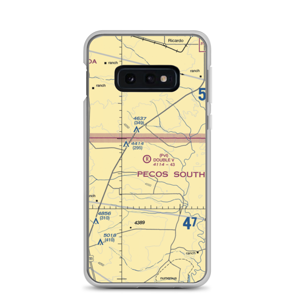 Double V Ranch Airport (NM38) VFR Sectional Samsung Case Samsung Galaxy S10e model shown