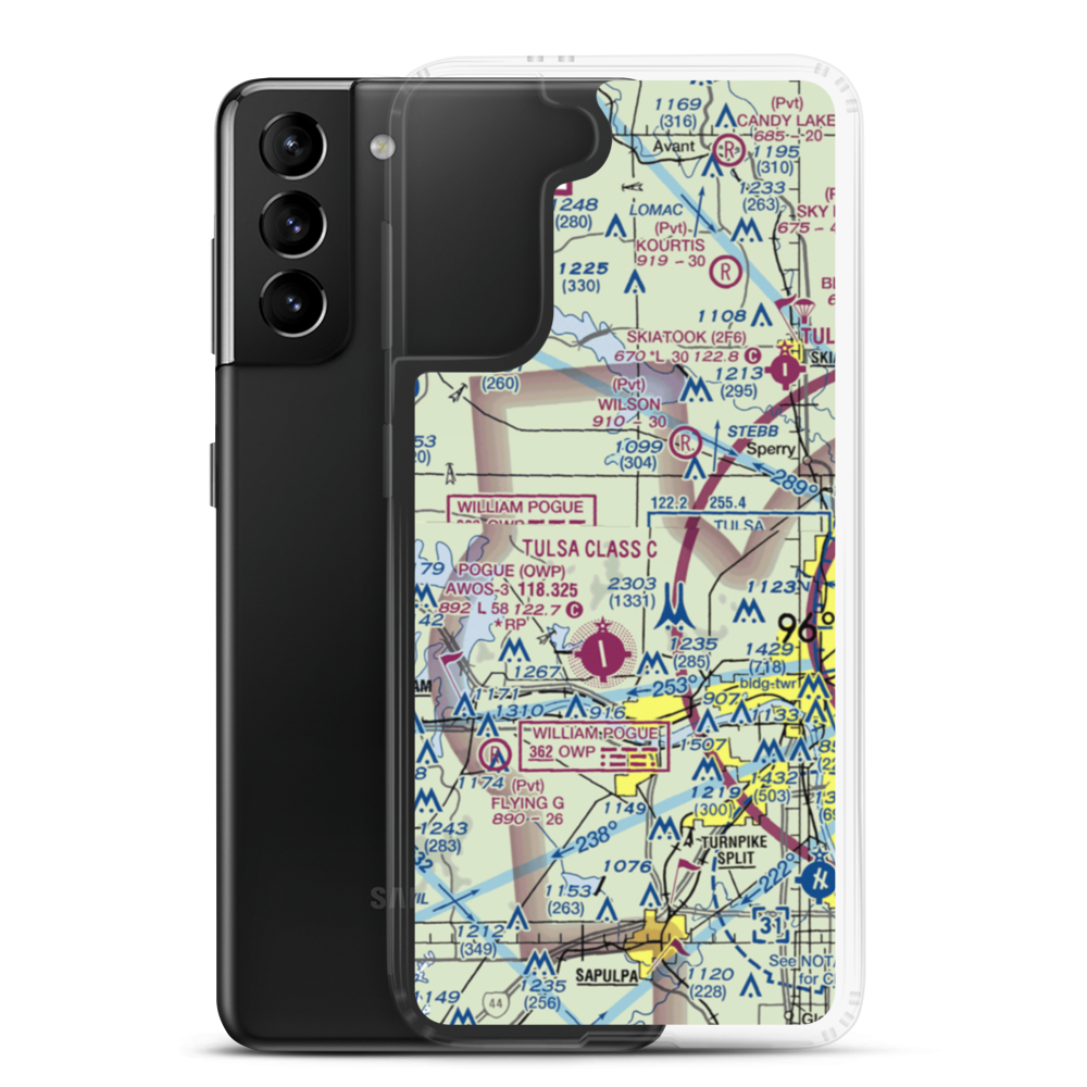 Double W Airport (3OK7) VFR Sectional Samsung Case Samsung Galaxy S21 Plus model shown