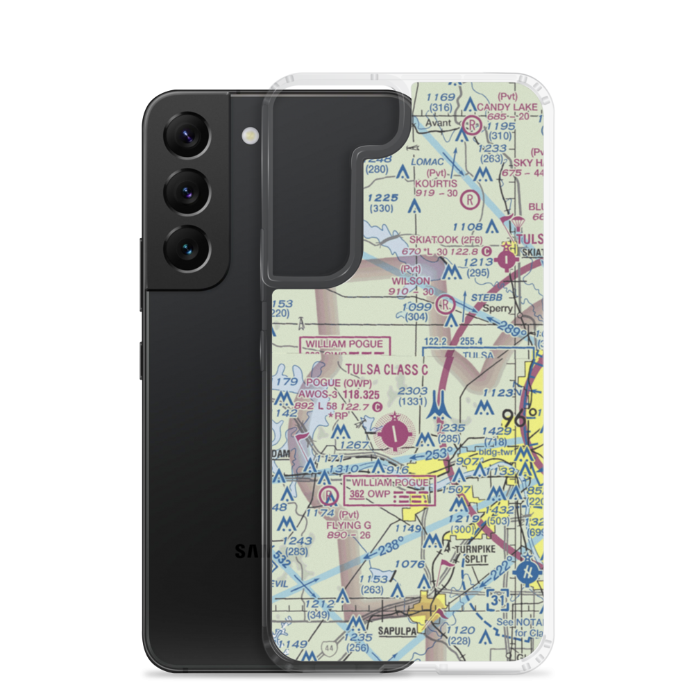 Double W Airport (3OK7) VFR Sectional Samsung Case Samsung Galaxy S22 model shown
