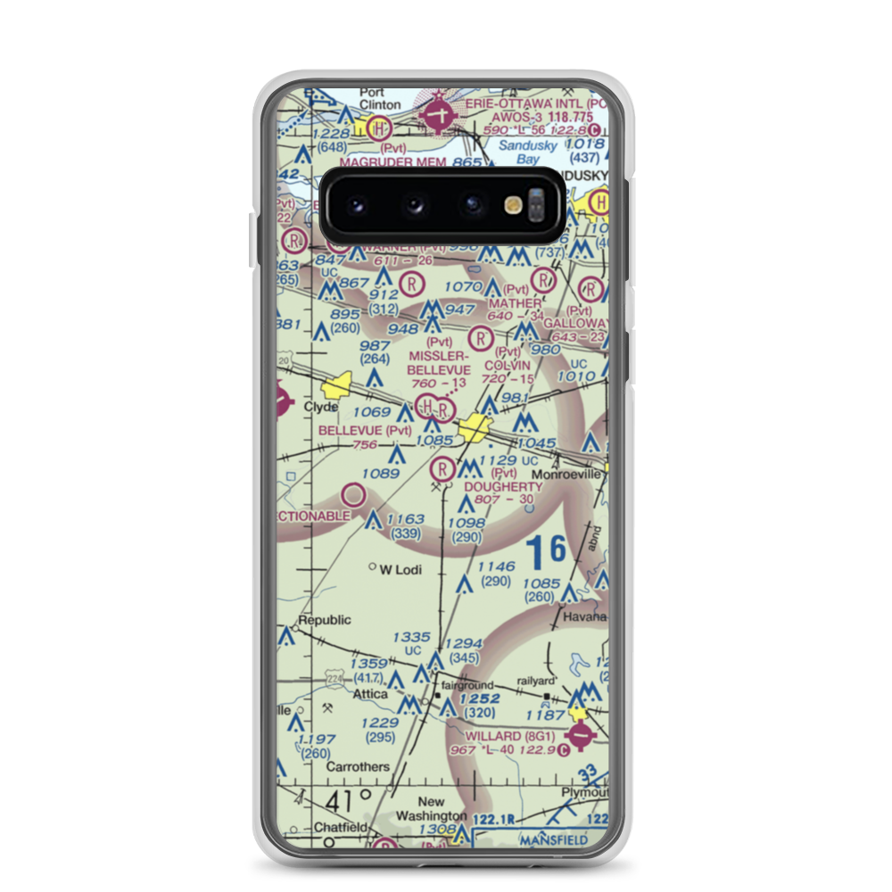 Dougherty Airport (1OH2) VFR Sectional Samsung Case Samsung Galaxy S10 model shown