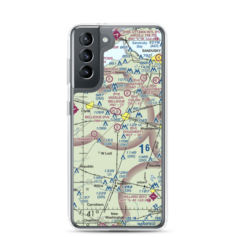 Dougherty Airport (1OH2) VFR Sectional Samsung Case Samsung Galaxy S21 model shown