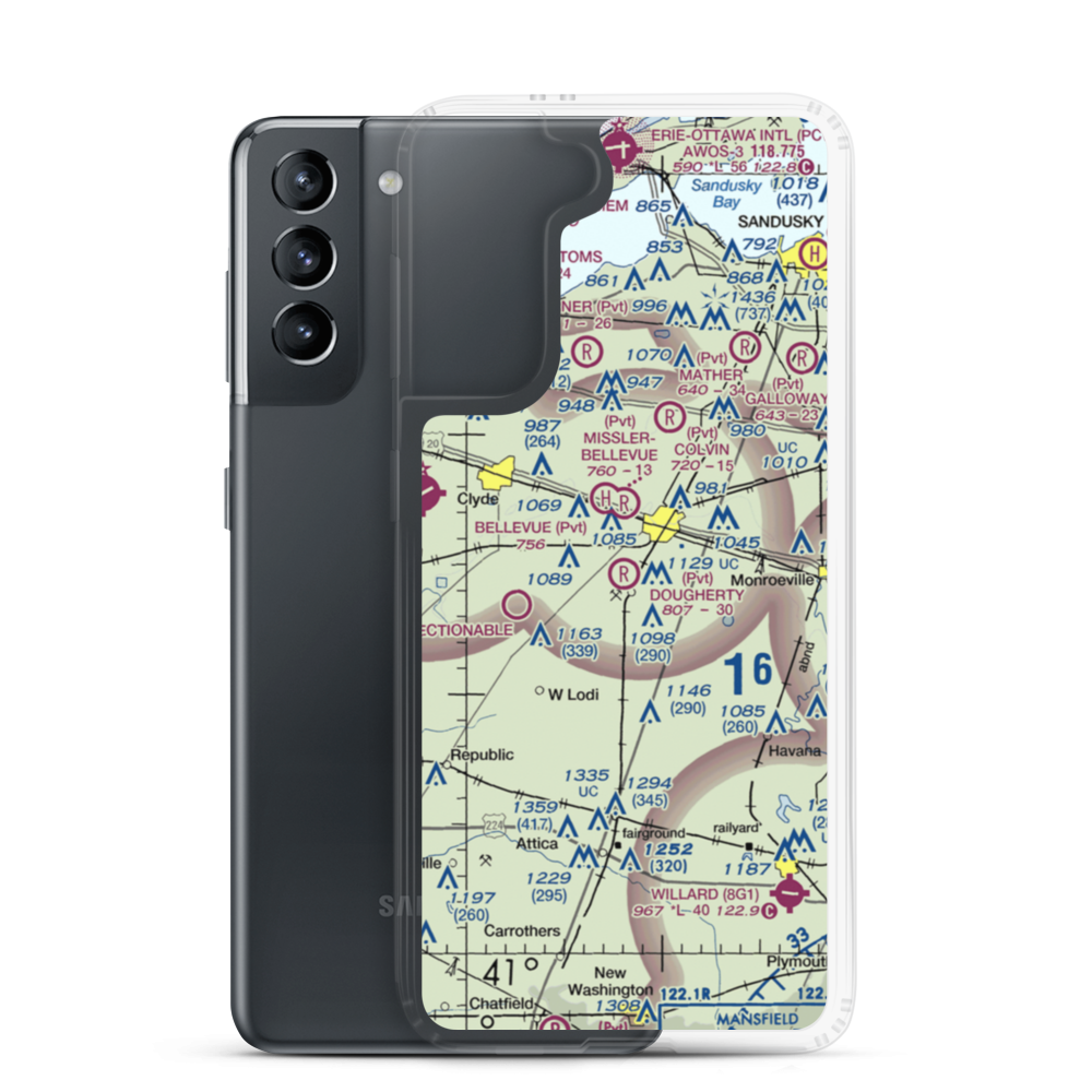 Dougherty Airport (1OH2) VFR Sectional Samsung Case Samsung Galaxy S21 model shown