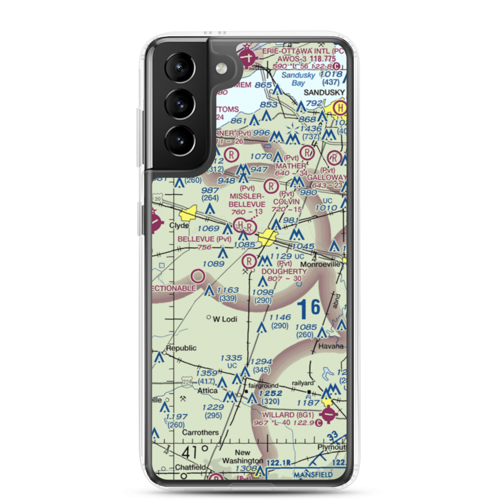Dougherty Airport (1OH2) VFR Sectional Samsung Case Samsung Galaxy S21 Plus model shown
