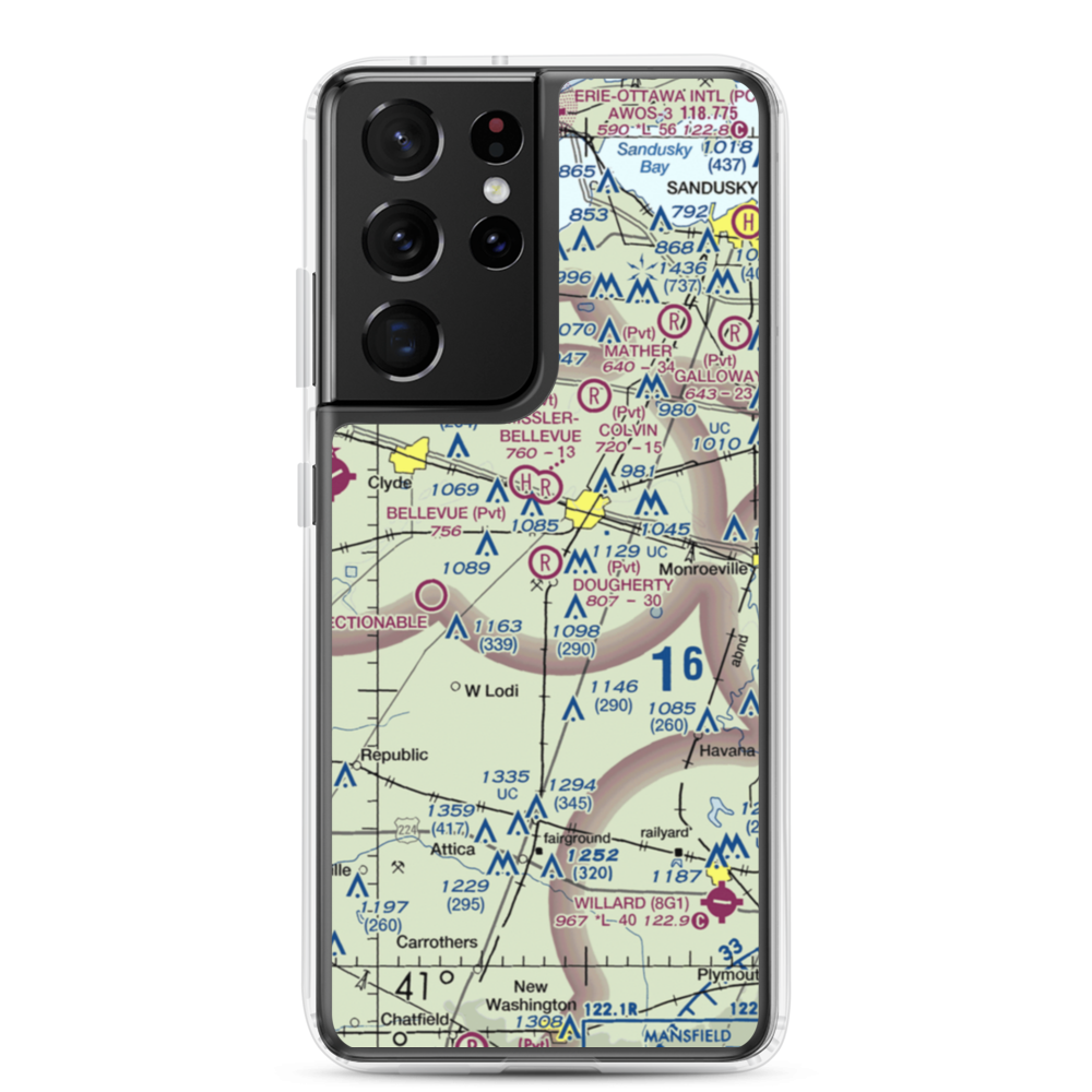 Dougherty Airport (1OH2) VFR Sectional Samsung Case Samsung Galaxy S21 Ultra model shown