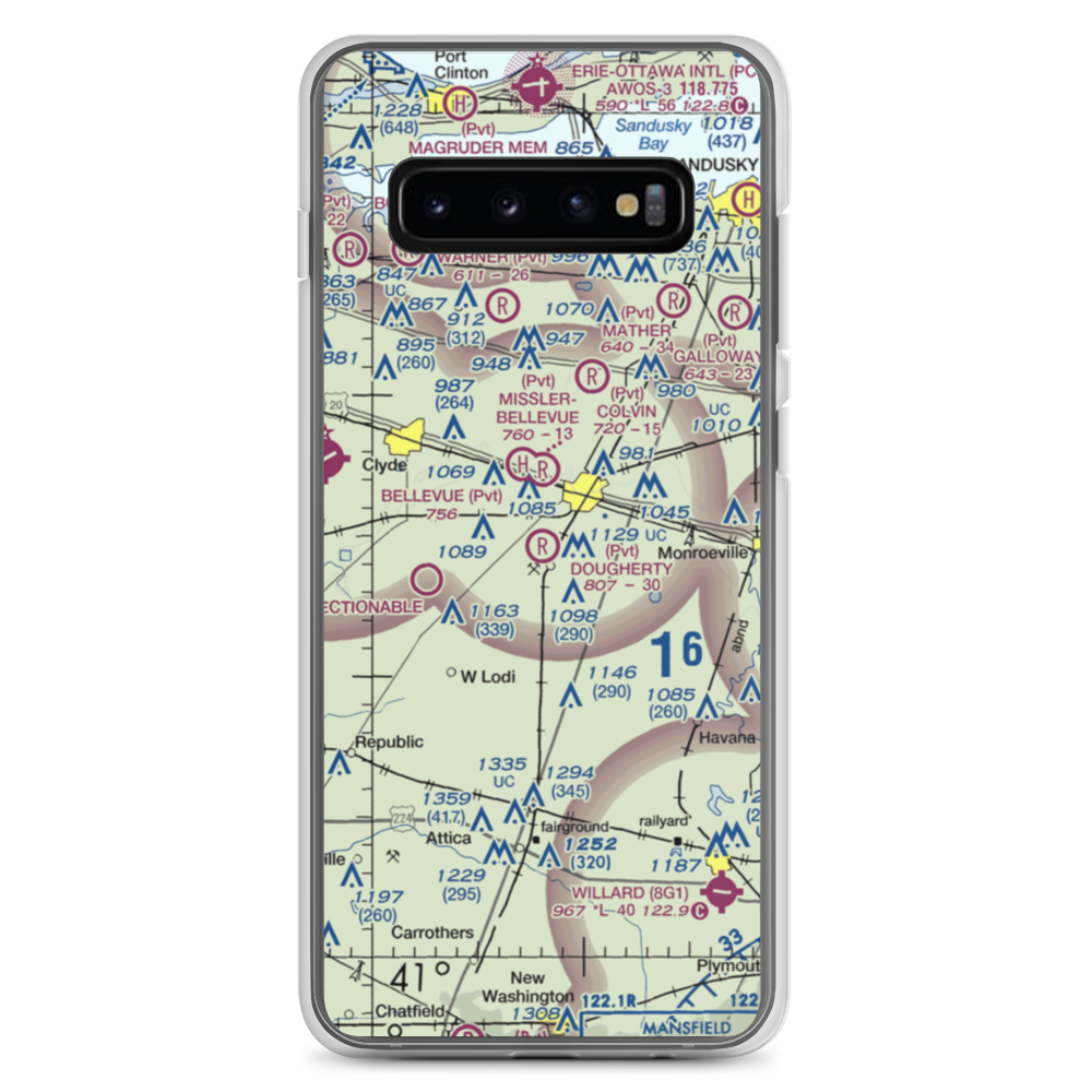 Dougherty Airport (1OH2) VFR Sectional Samsung Case Samsung Galaxy S10+ model shown