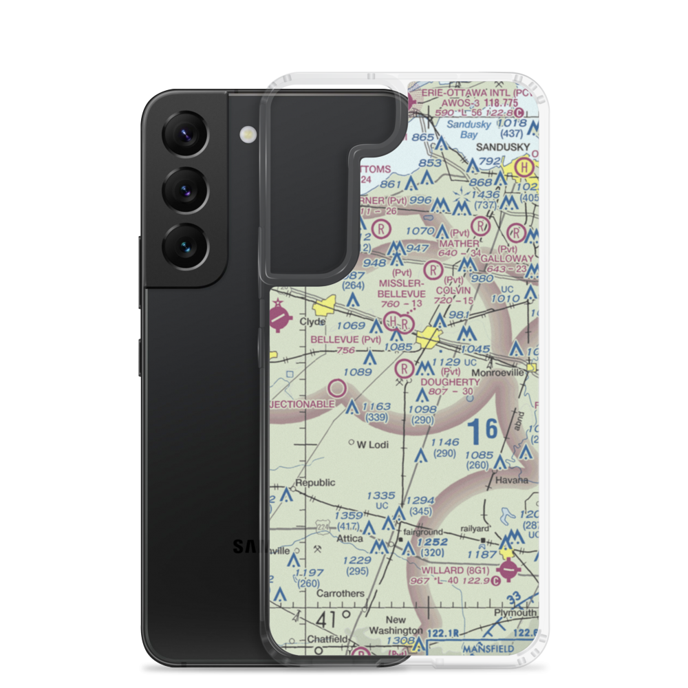 Dougherty Airport (1OH2) VFR Sectional Samsung Case Samsung Galaxy S22 model shown