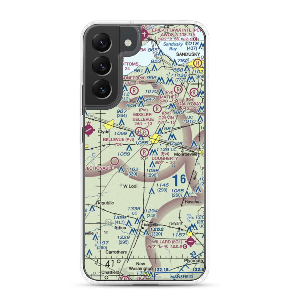 Dougherty Airport (1OH2) VFR Sectional Samsung Case Samsung Galaxy S22 Plus model shown