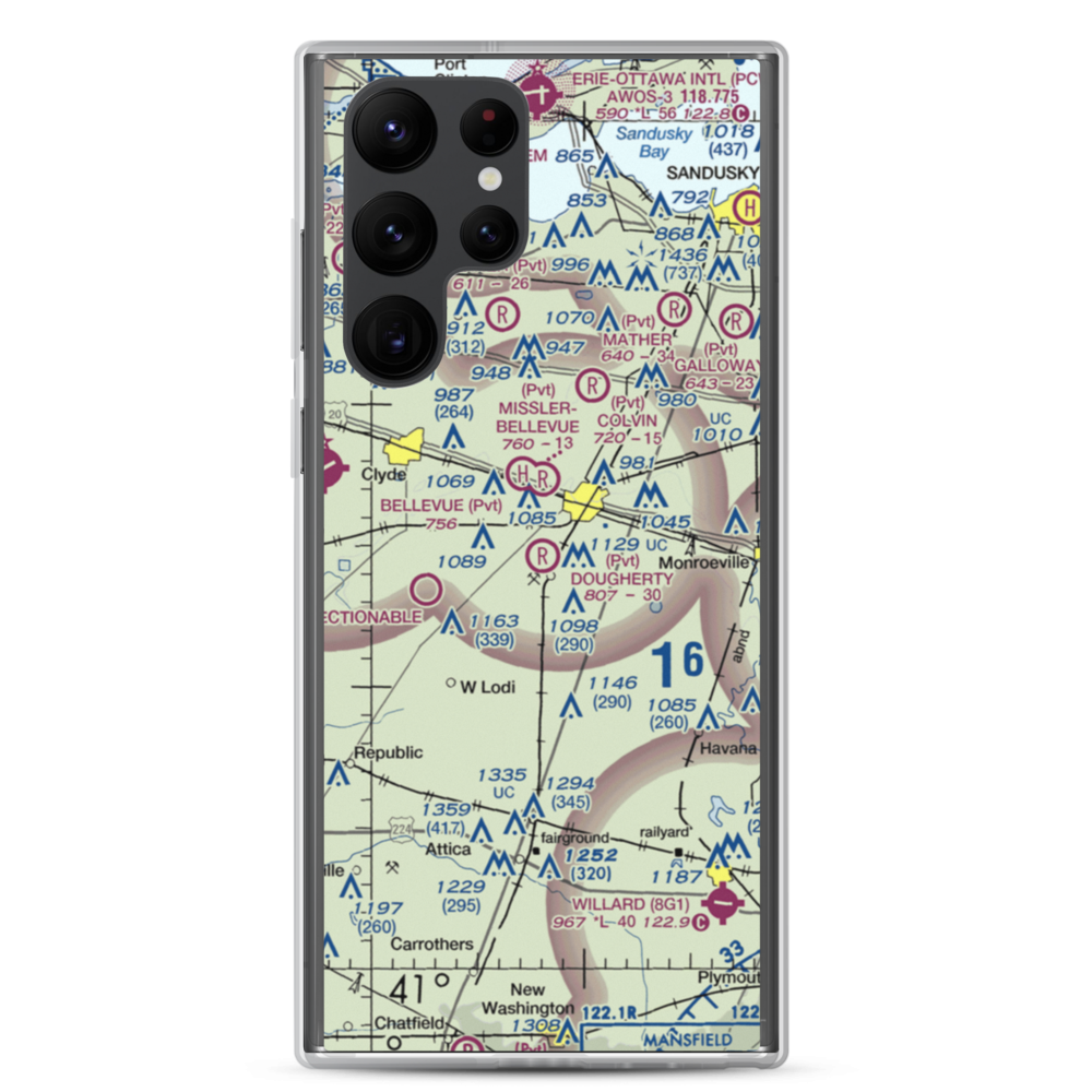 Dougherty Airport (1OH2) VFR Sectional Samsung Case Samsung Galaxy S22 Ultra model shown
