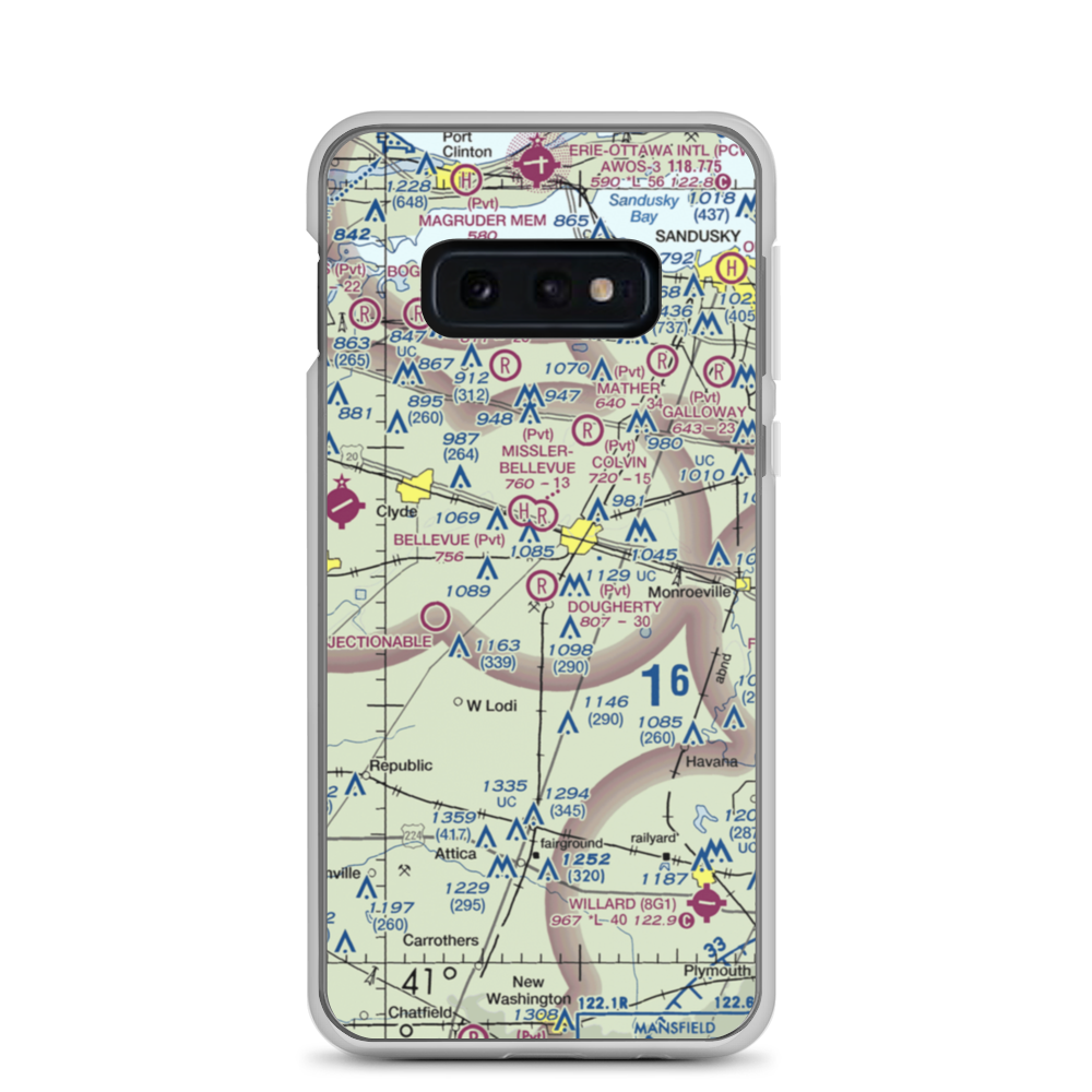 Dougherty Airport (1OH2) VFR Sectional Samsung Case Samsung Galaxy S10e model shown