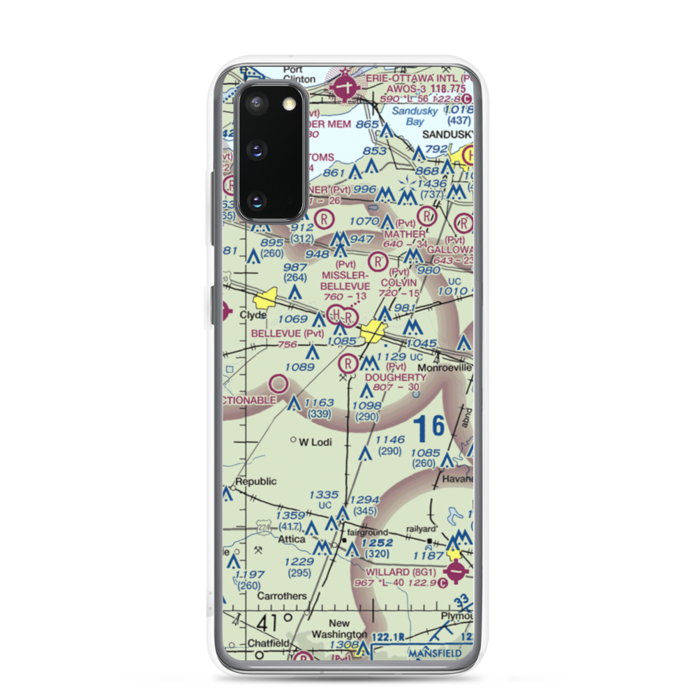 Dougherty Airport (1OH2) VFR Sectional Samsung Case Samsung Galaxy S20 model shown