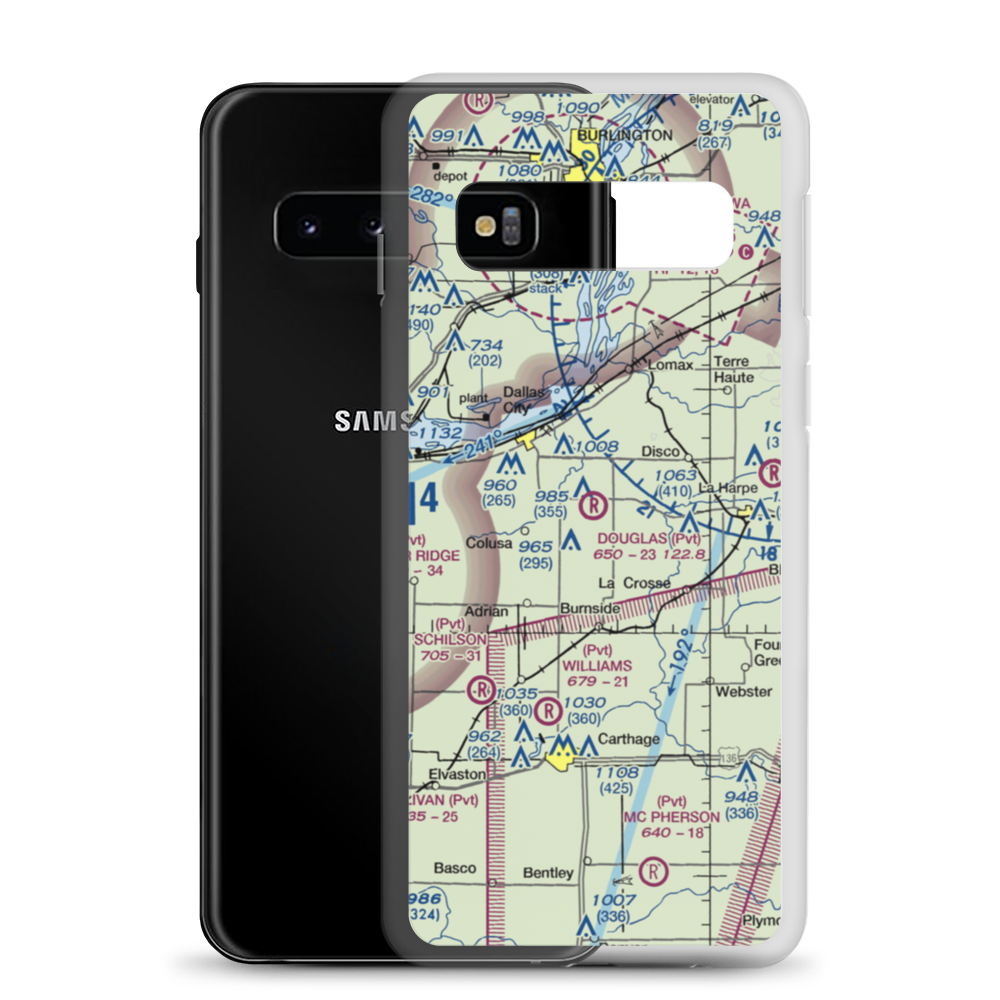 Douglas Airport (IL84) VFR Sectional Samsung Case Samsung Galaxy S10 model shown