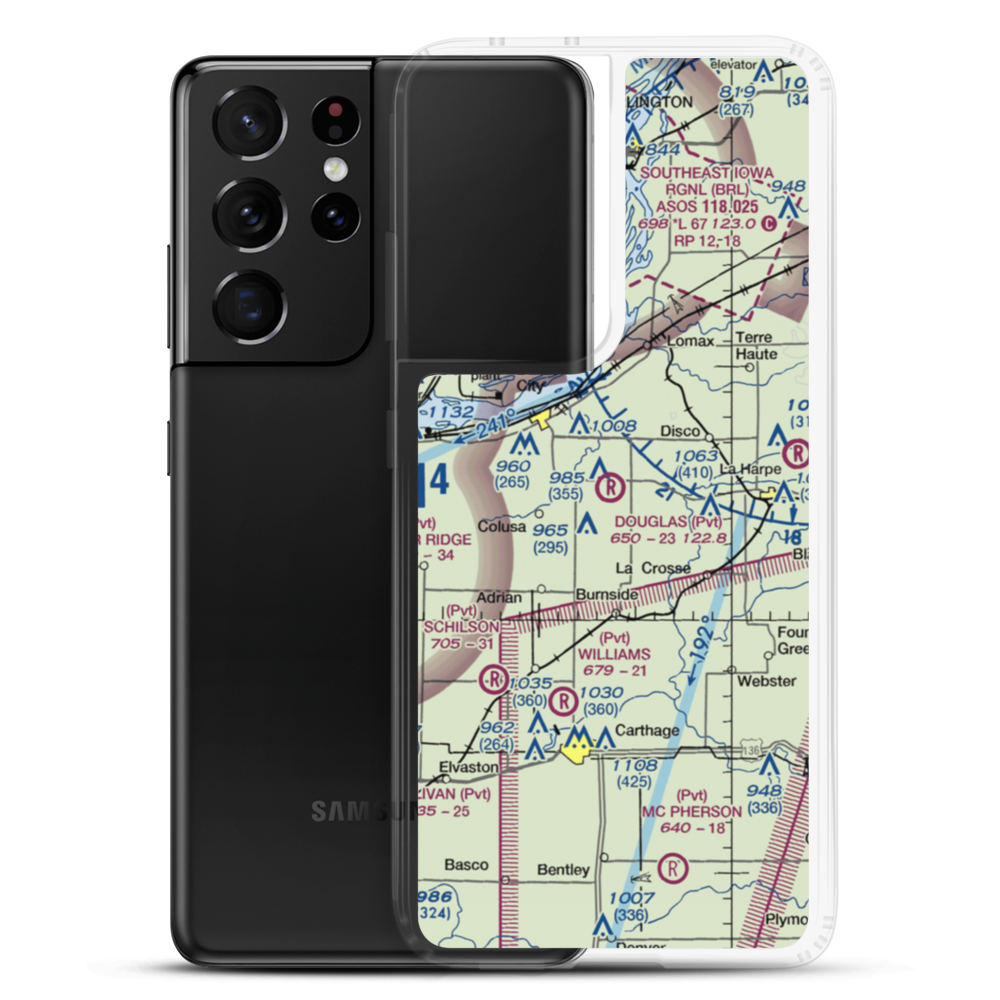 Douglas Airport (IL84) VFR Sectional Samsung Case Samsung Galaxy S21 Ultra model shown