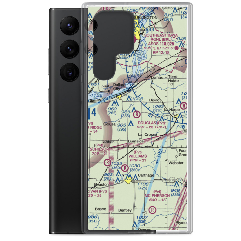 Douglas Airport (IL84) VFR Sectional Samsung Case Samsung Galaxy S22 Ultra model shown