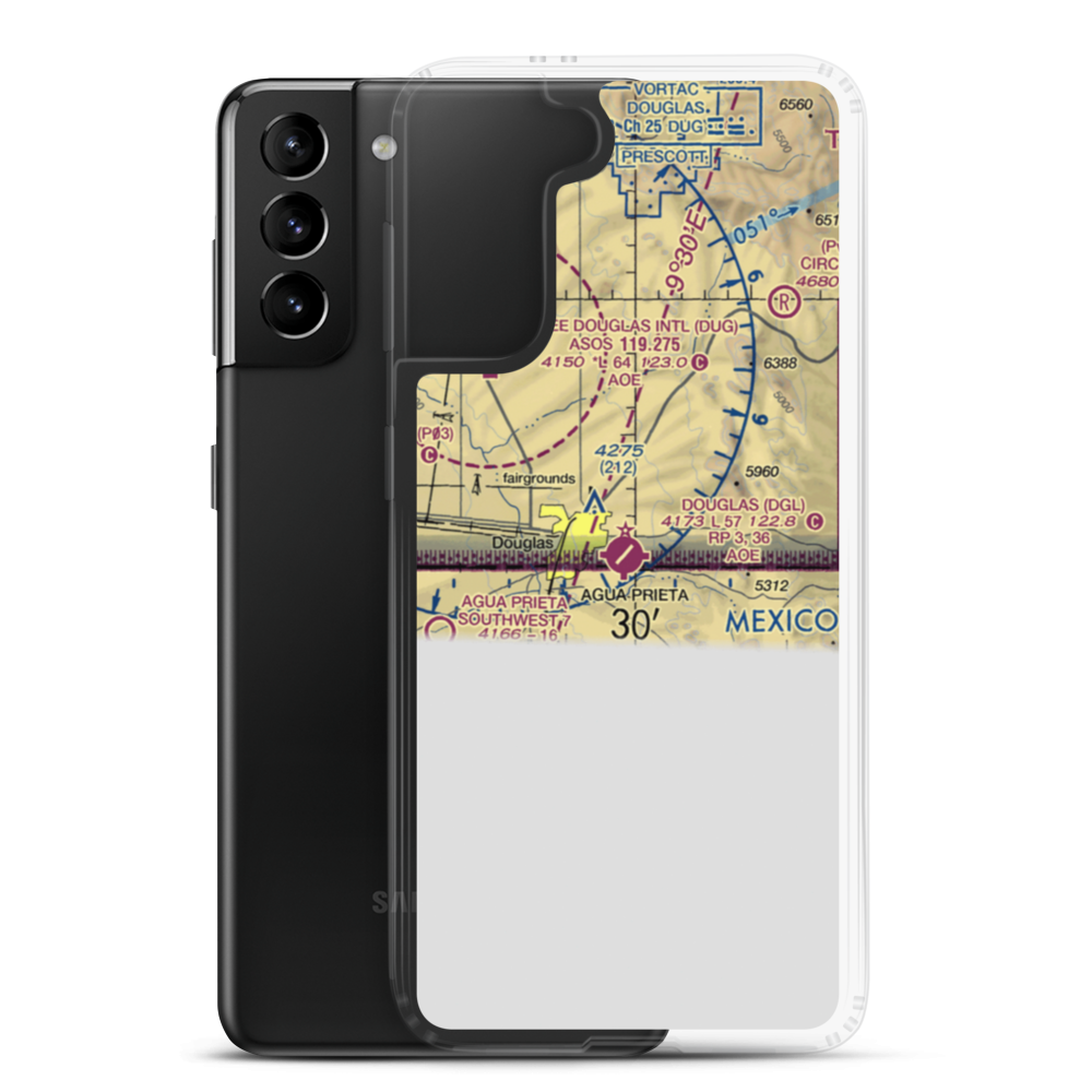 Douglas Municipal Airport (DGL) VFR Sectional Samsung Case Samsung Galaxy S21 Plus model shown