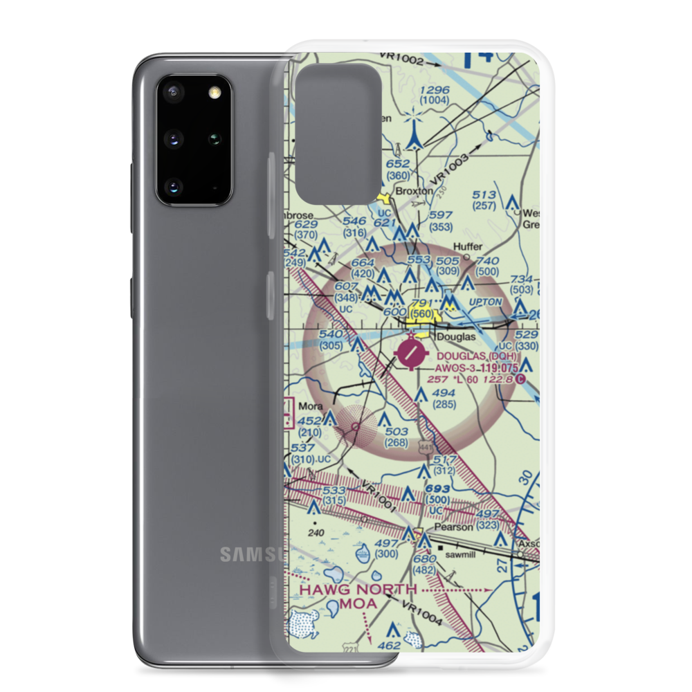 Douglas Municipal Airport (DQH) VFR Sectional Samsung Case Samsung Galaxy S20 Plus model shown