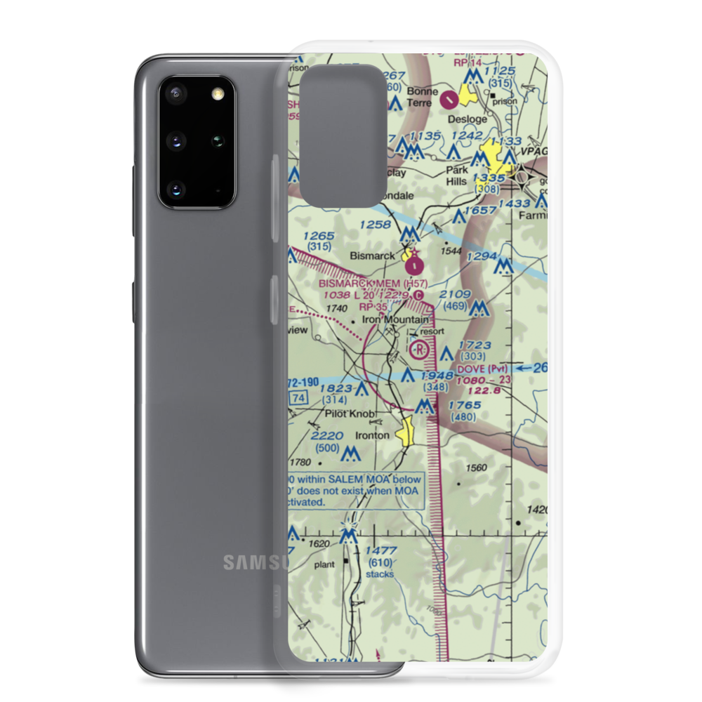 Dove Airstrip (MO81) VFR Sectional Samsung Case Samsung Galaxy S20 Plus model shown