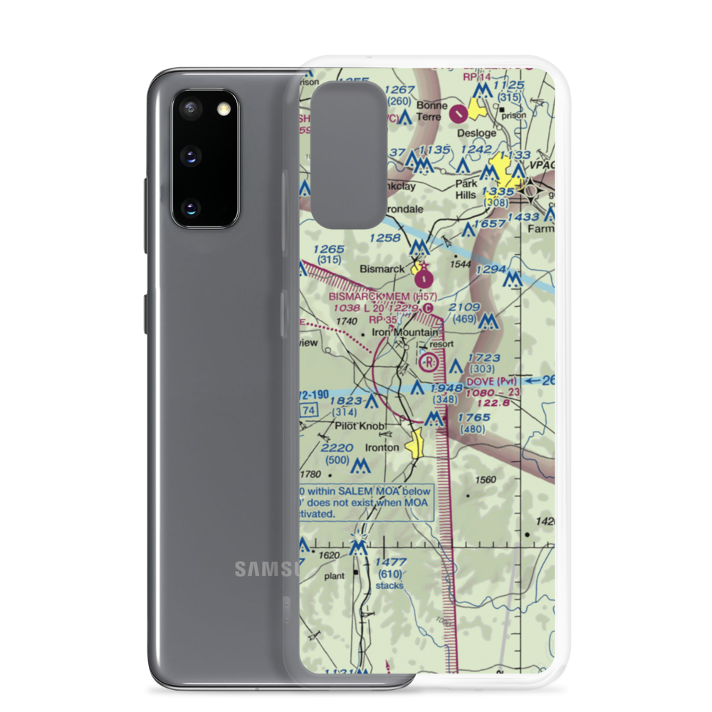 Dove Airstrip (MO81) VFR Sectional Samsung Case Samsung Galaxy S20 model shown