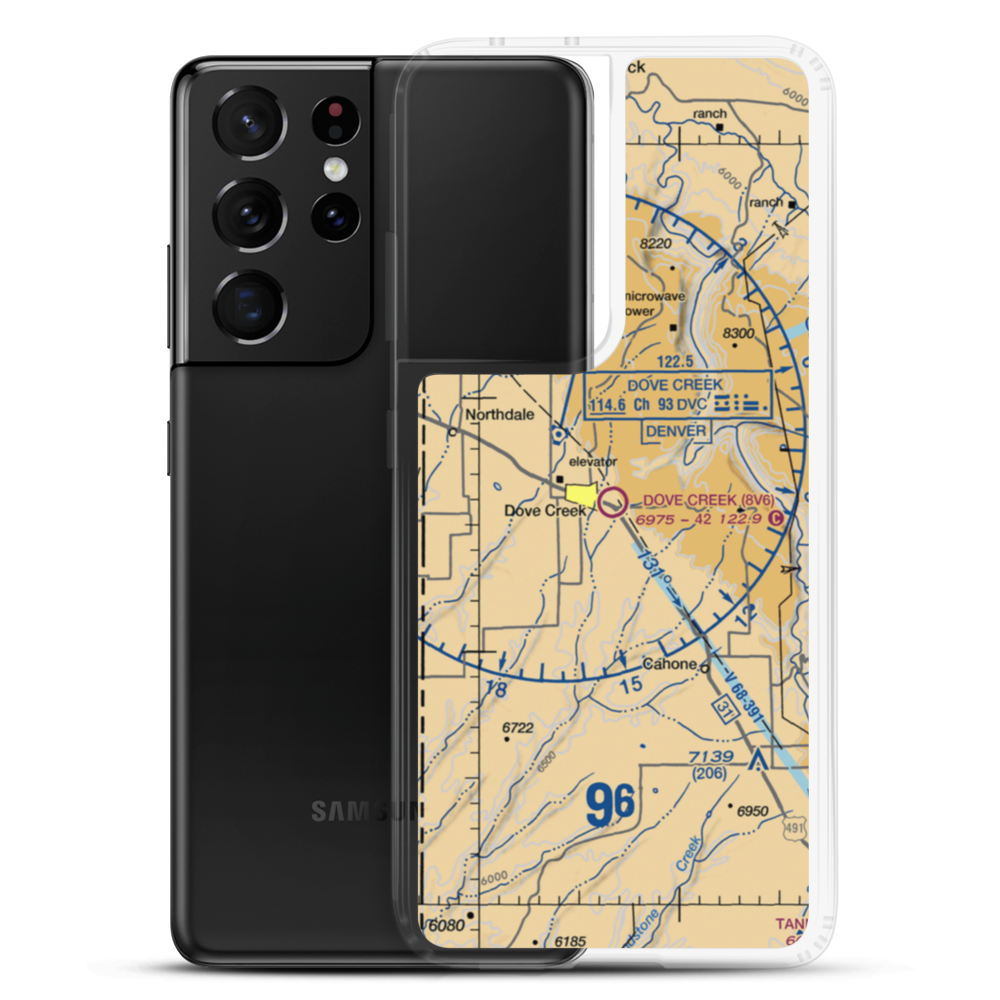 Dove Creek Airport (8V6) VFR Sectional Samsung Case Samsung Galaxy S21 Ultra model shown