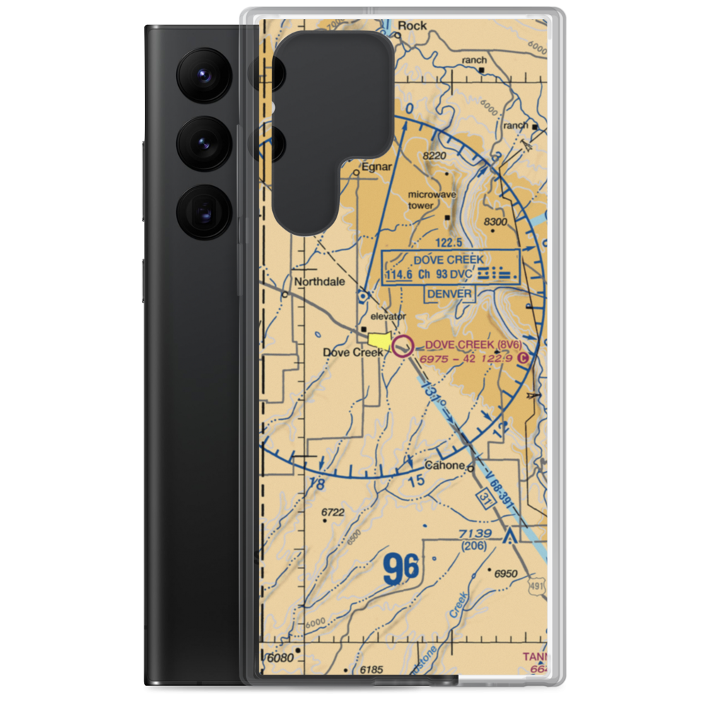 Dove Creek Airport (8V6) VFR Sectional Samsung Case Samsung Galaxy S22 Ultra model shown