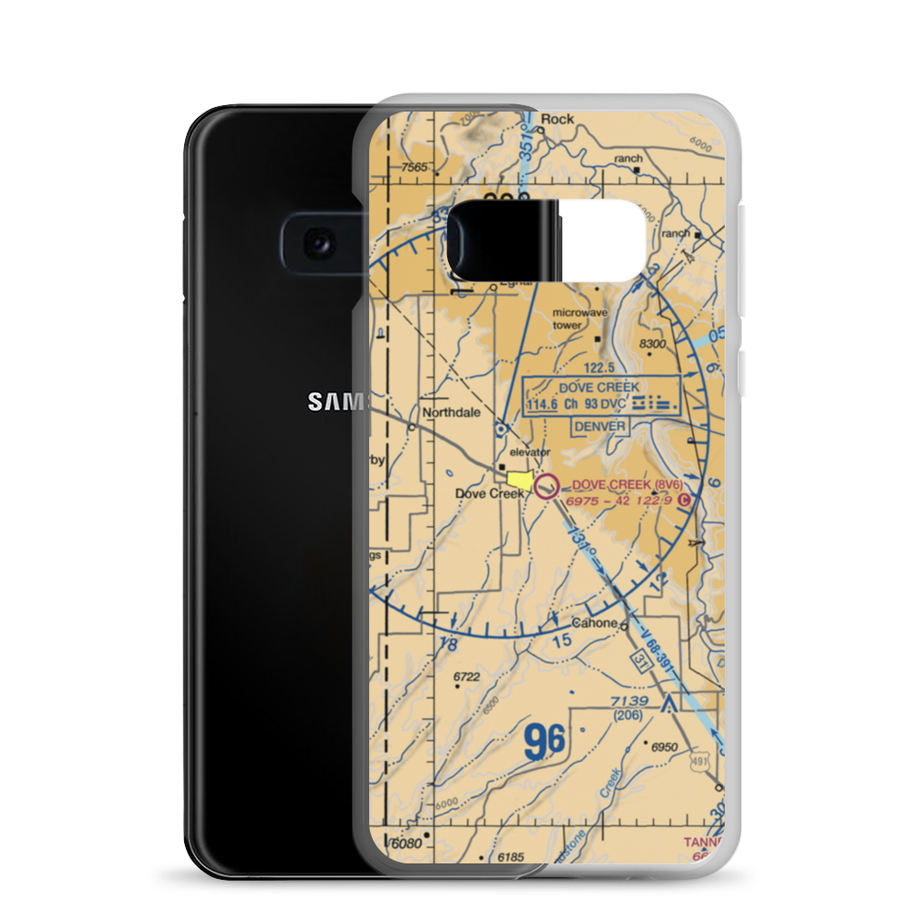 Dove Creek Airport (8V6) VFR Sectional Samsung Case Samsung Galaxy S10e model shown