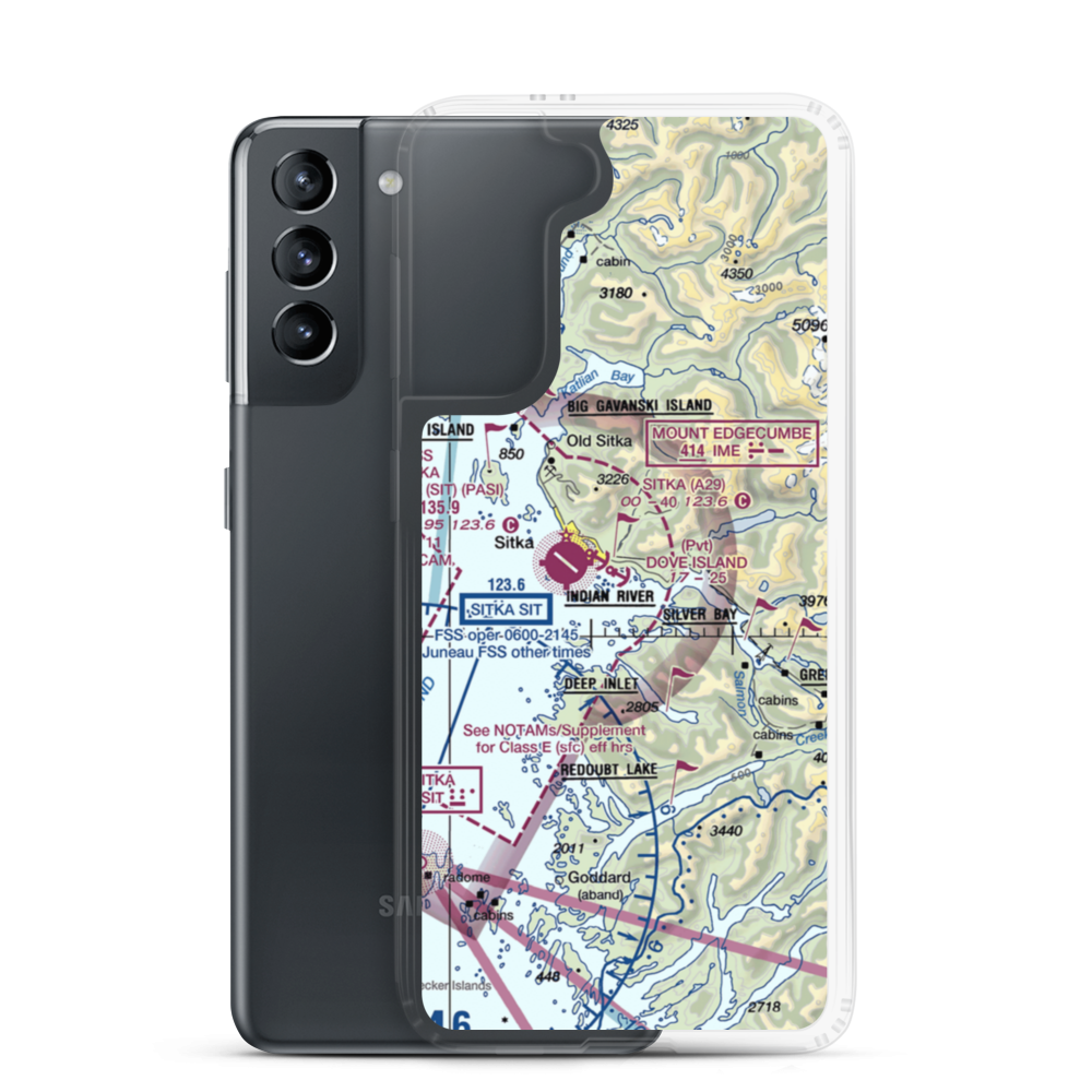 Dove Island Lodge Seaplane Base (AA12) VFR Sectional Samsung Case Samsung Galaxy S21 model shown