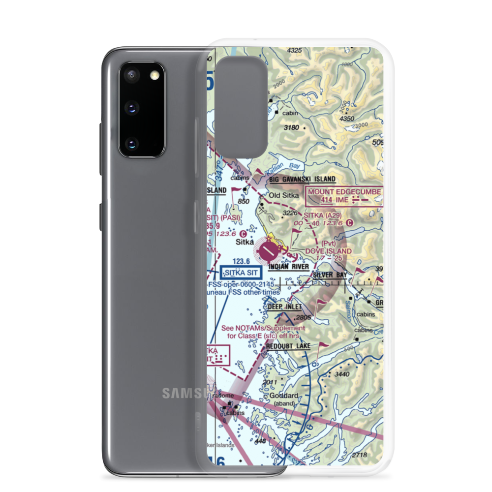 Dove Island Lodge Seaplane Base (AA12) VFR Sectional Samsung Case Samsung Galaxy S20 model shown