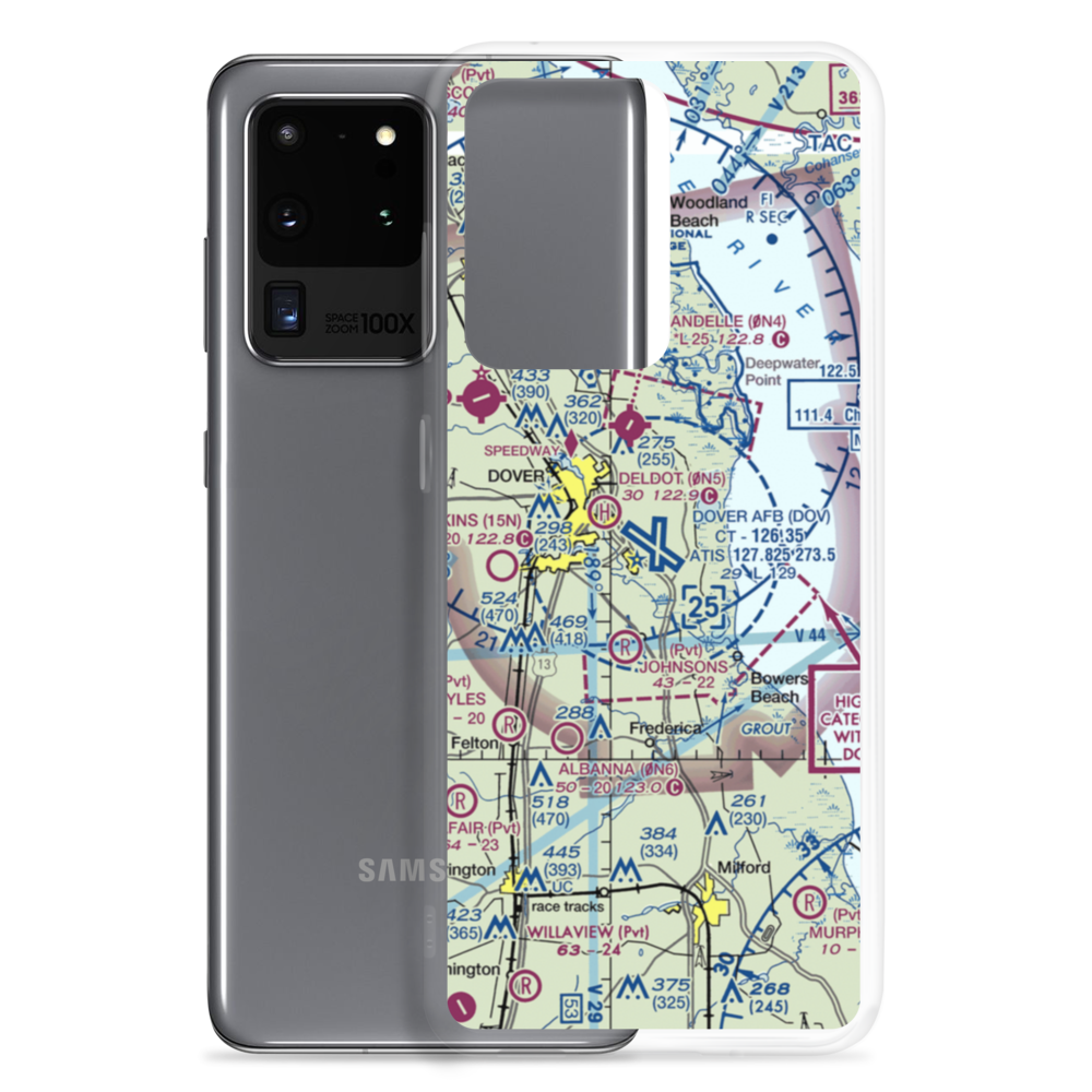 Dover Air Force Base (DOV) VFR Sectional Samsung Case Samsung Galaxy S20 Ultra model shown