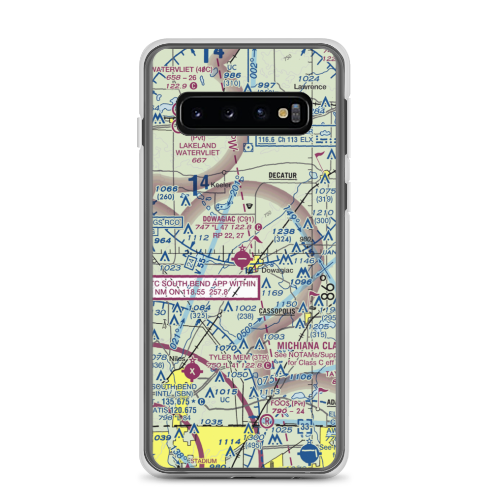 Dowagiac Municipal Airport (C91) VFR Sectional Samsung Case Samsung Galaxy S10 model shown