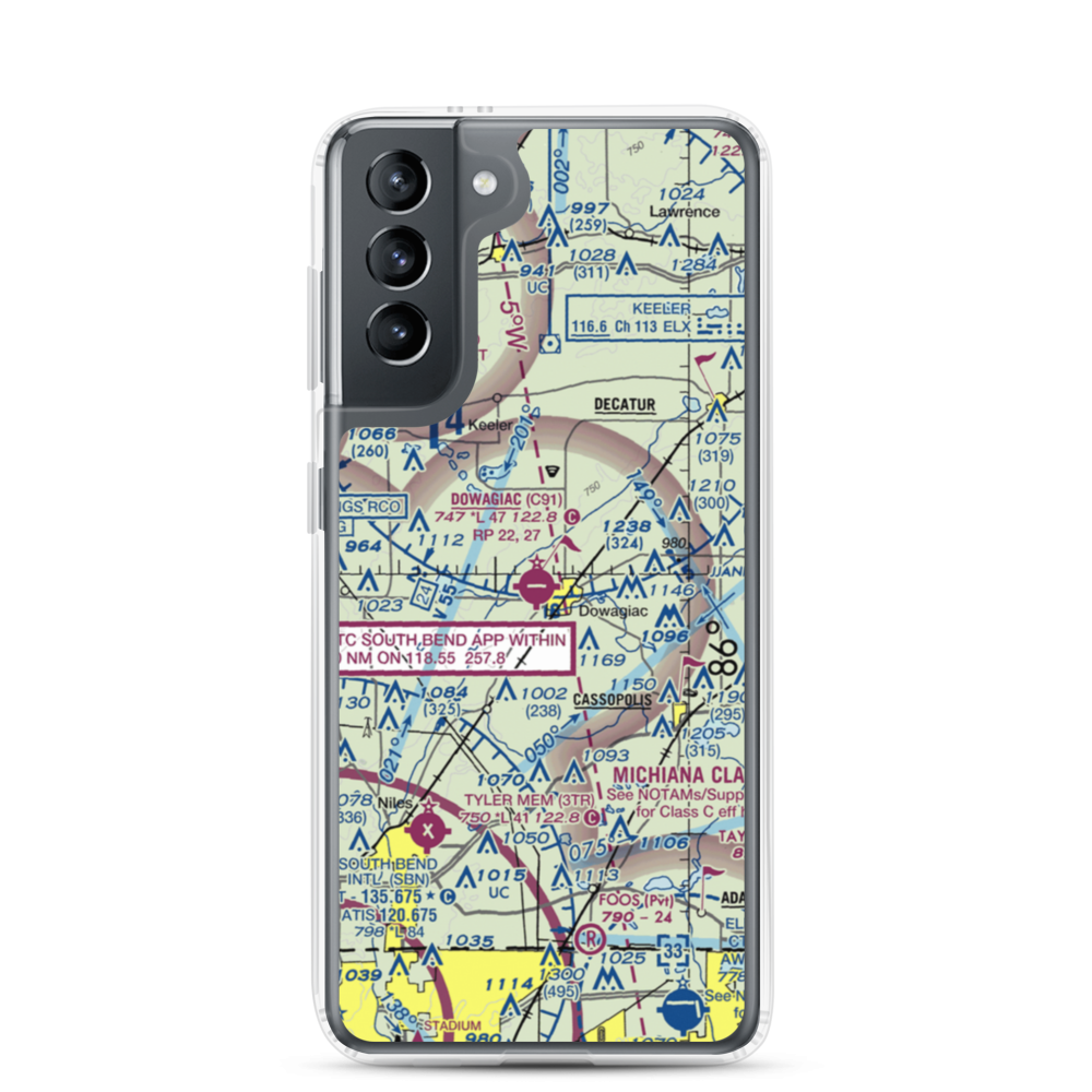 Dowagiac Municipal Airport (C91) VFR Sectional Samsung Case Samsung Galaxy S21 model shown