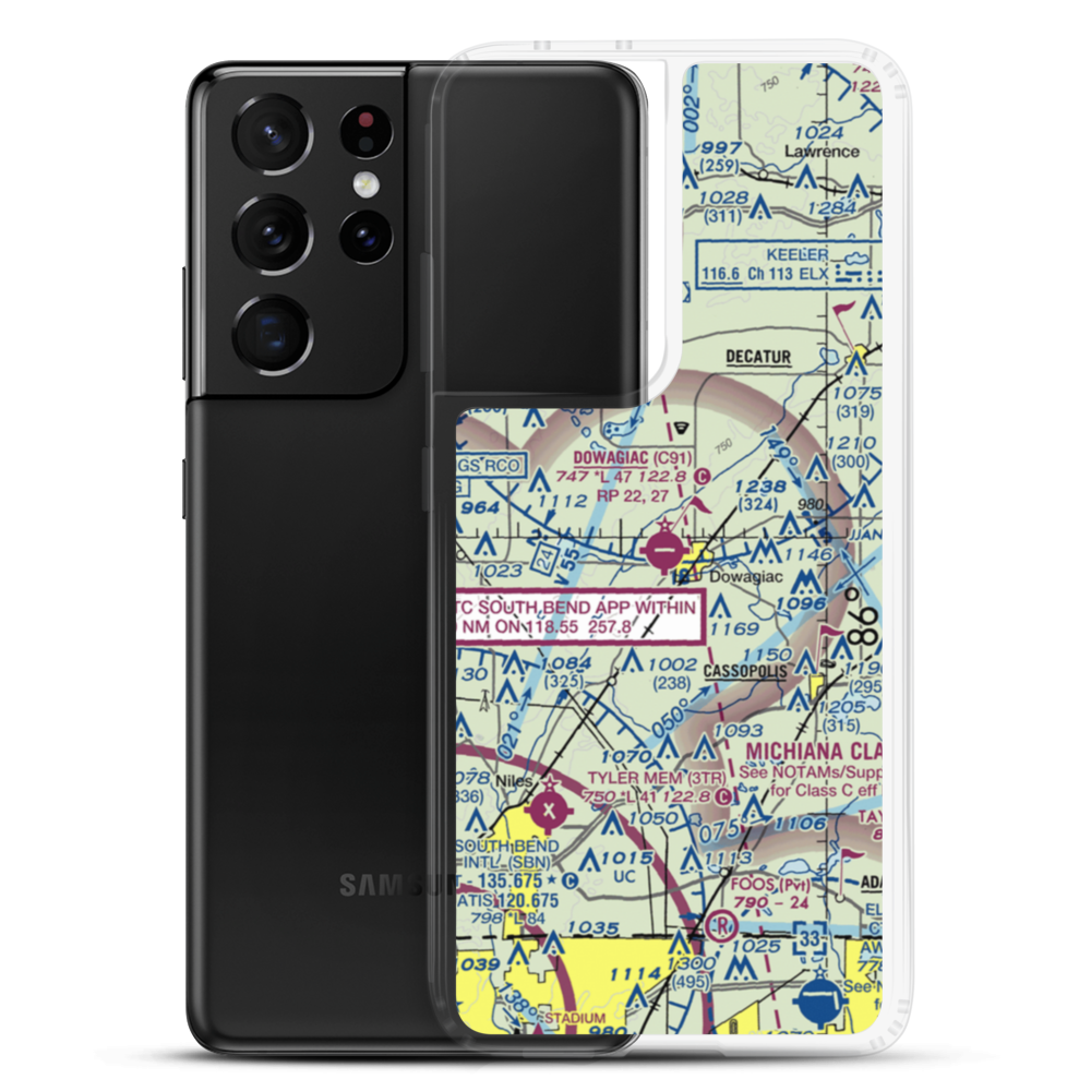 Dowagiac Municipal Airport (C91) VFR Sectional Samsung Case Samsung Galaxy S21 Ultra model shown