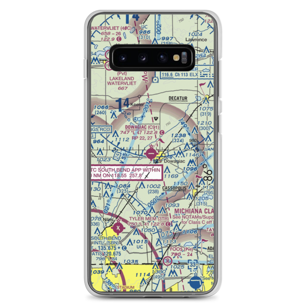 Dowagiac Municipal Airport (C91) VFR Sectional Samsung Case Samsung Galaxy S10+ model shown