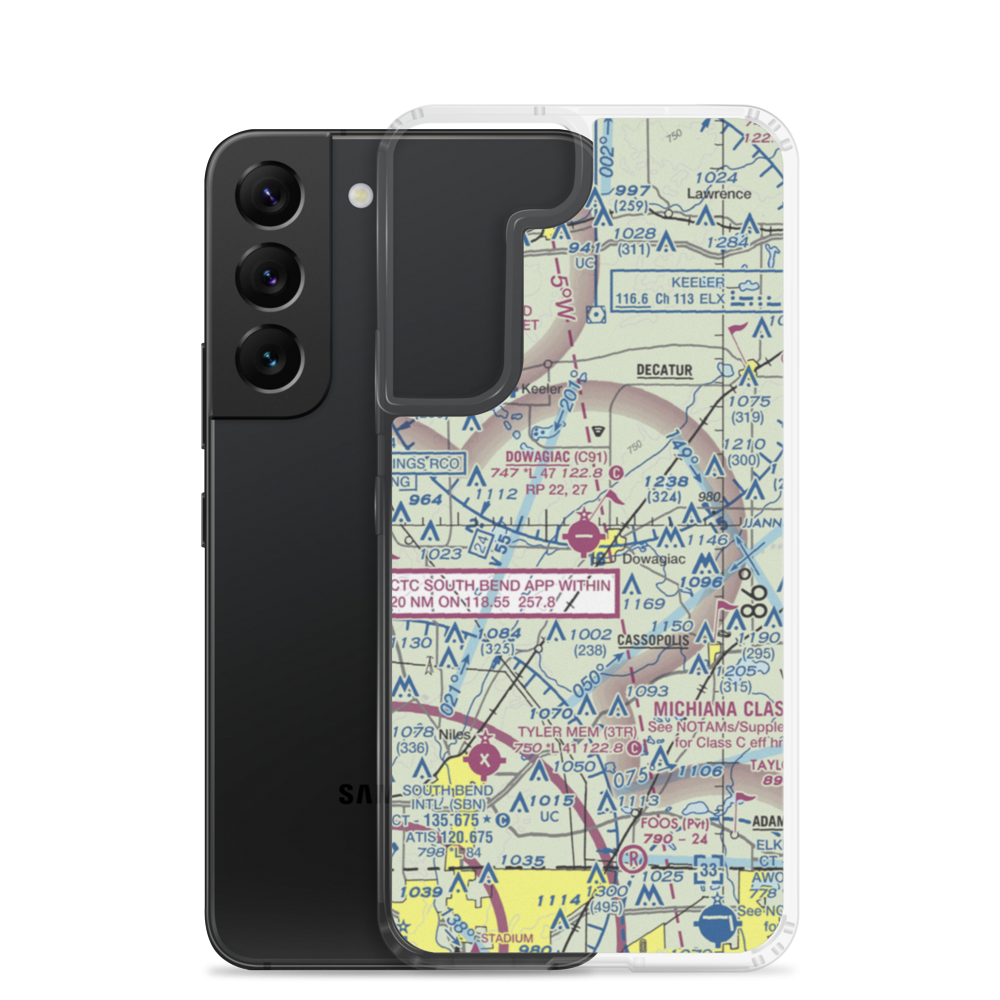 Dowagiac Municipal Airport (C91) VFR Sectional Samsung Case Samsung Galaxy S22 model shown