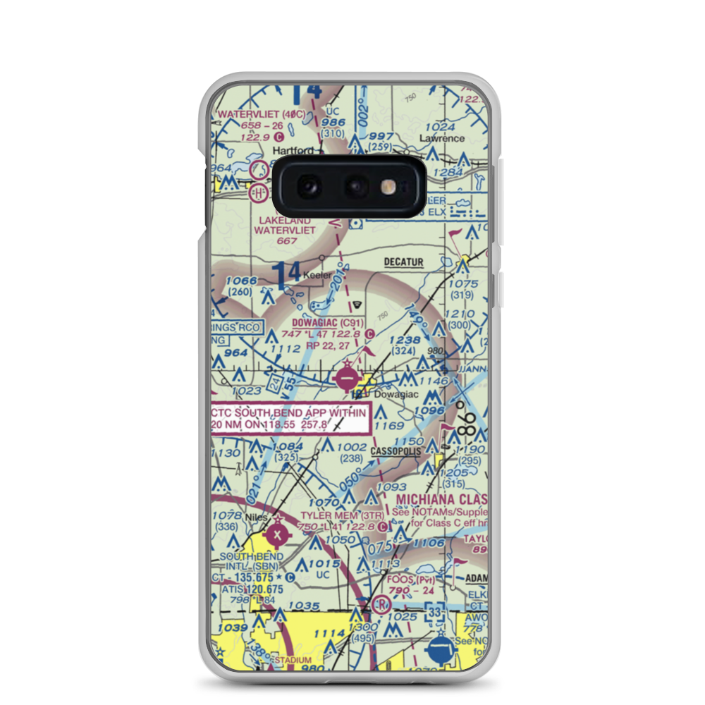 Dowagiac Municipal Airport (C91) VFR Sectional Samsung Case Samsung Galaxy S10e model shown