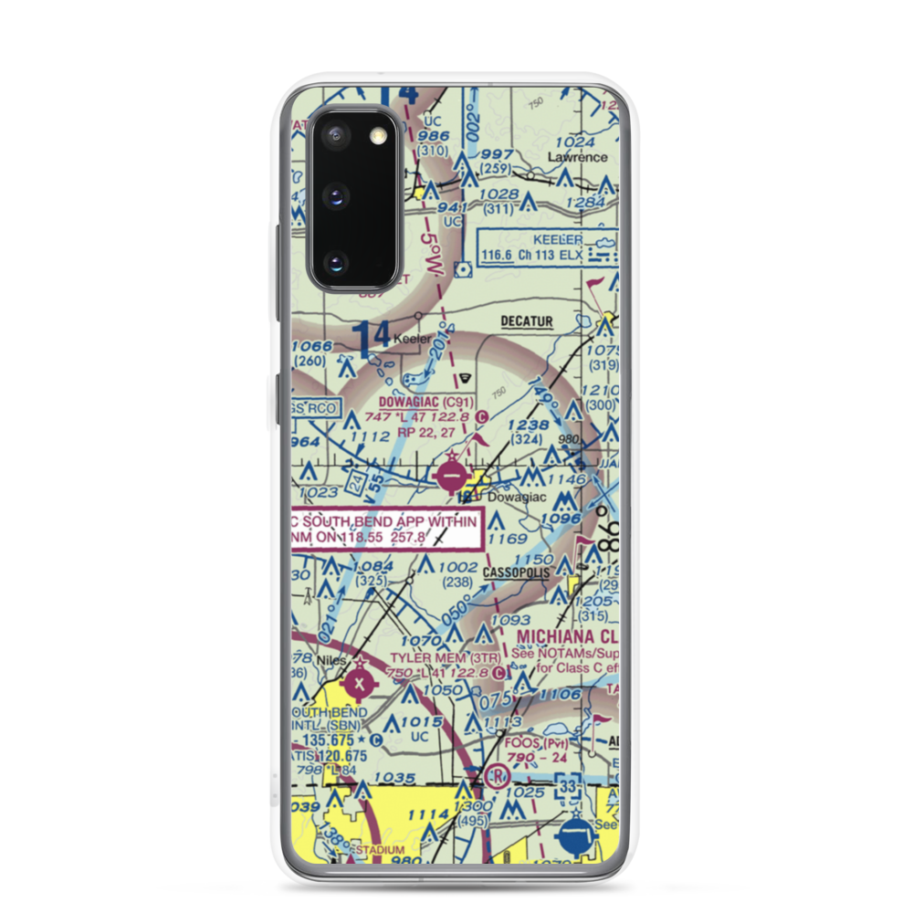 Dowagiac Municipal Airport (C91) VFR Sectional Samsung Case Samsung Galaxy S20 model shown