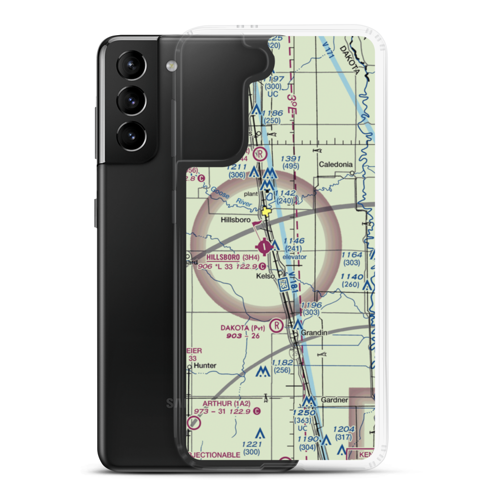 Downs Farm Private Airport (7NA0) VFR Sectional Samsung Case Samsung Galaxy S21 Plus model shown