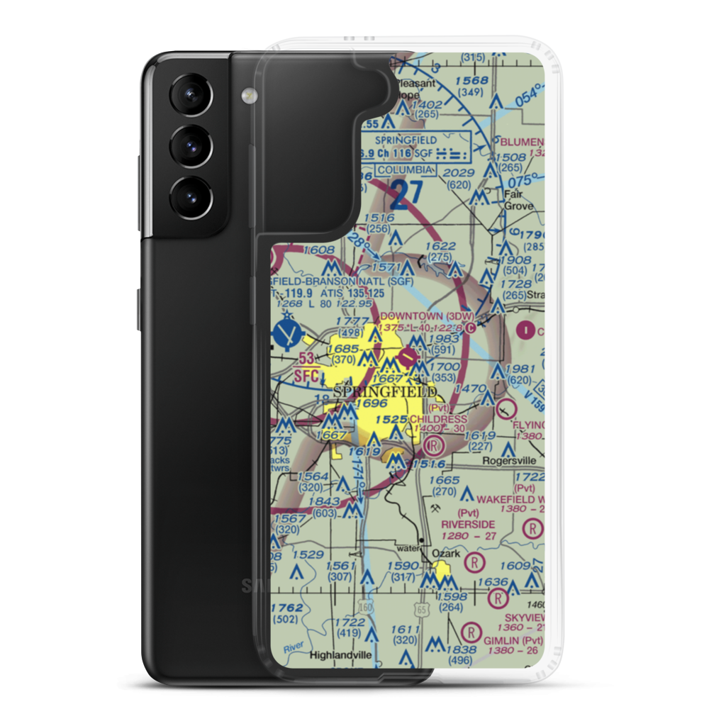 Downtown Airport (3DW) VFR Sectional Samsung Case Samsung Galaxy S21 Plus model shown