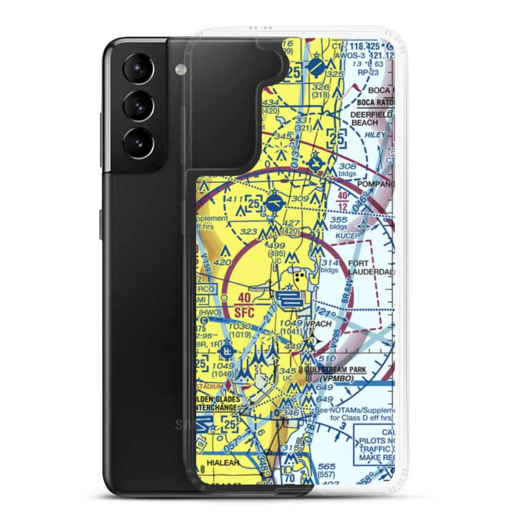 Downtown Fort Lauderdale Heliport (DT1) VFR Sectional Samsung Case Samsung Galaxy S21 Plus model shown