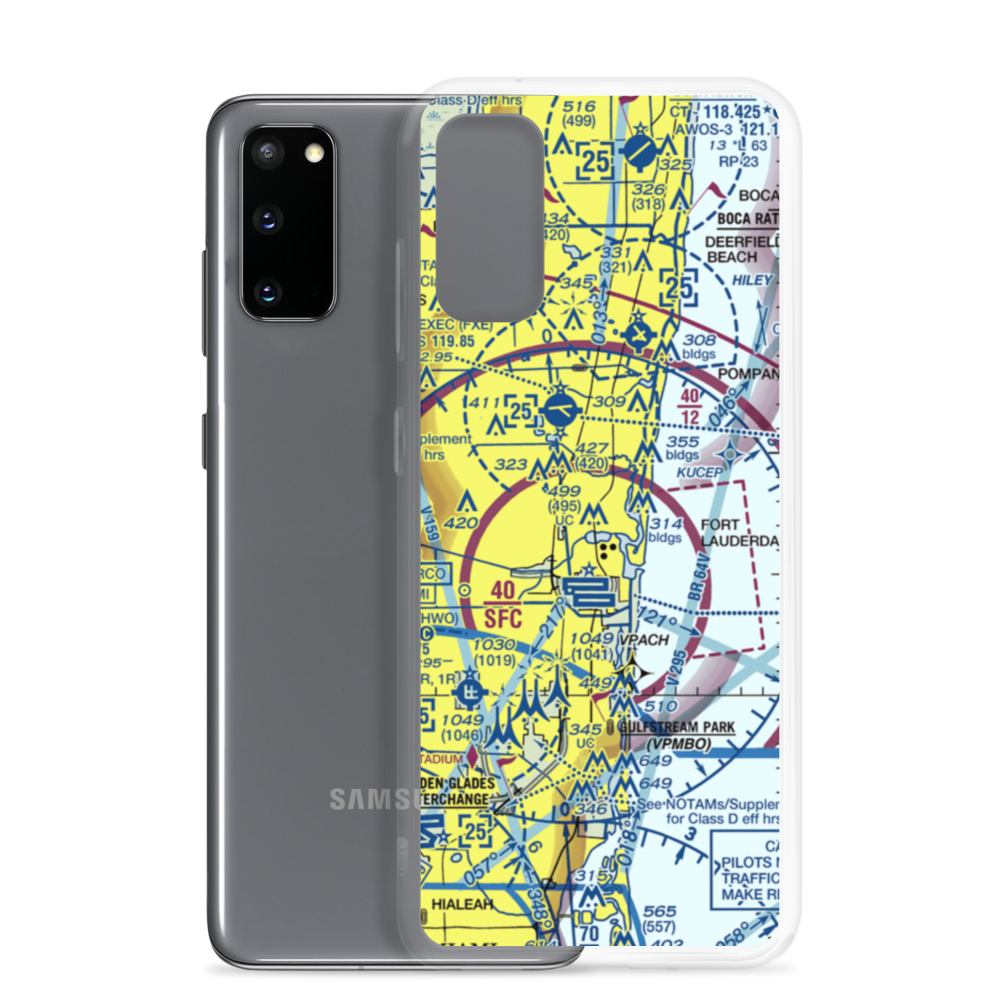 Downtown Fort Lauderdale Heliport (DT1) VFR Sectional Samsung Case Samsung Galaxy S20 model shown